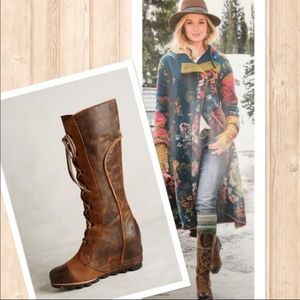 Sorel Cate the Great Wedge tall boots distressed